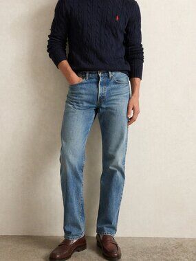 Polo Ralph Lauren 018 Slim Straight Jeans Medium Wash Denim 32x30